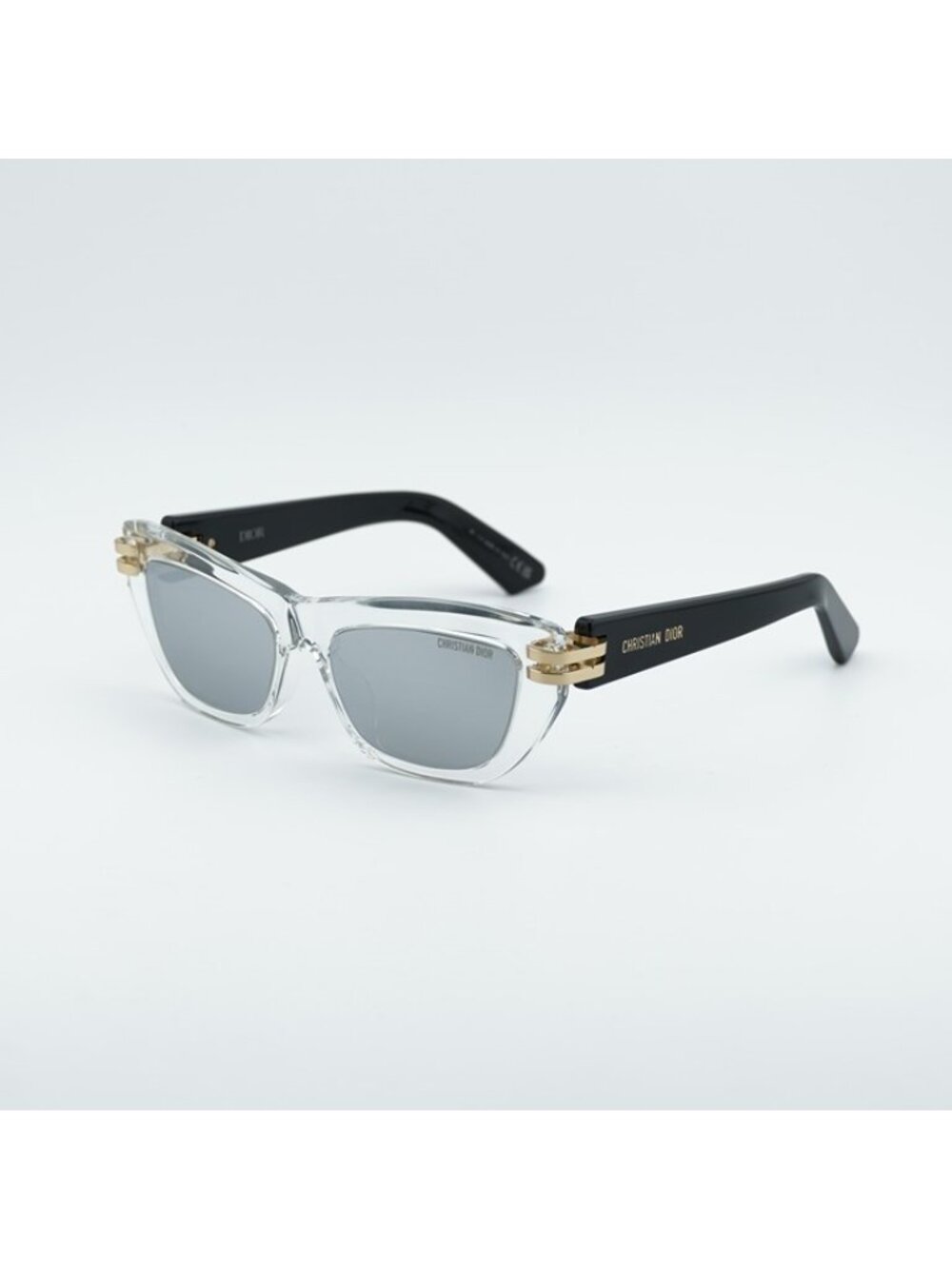 Dior CDIOR B2U 89A4 Women Sunglasses Transparent Cat Eye Frame, Silver Lenses - Picture 12 of 12